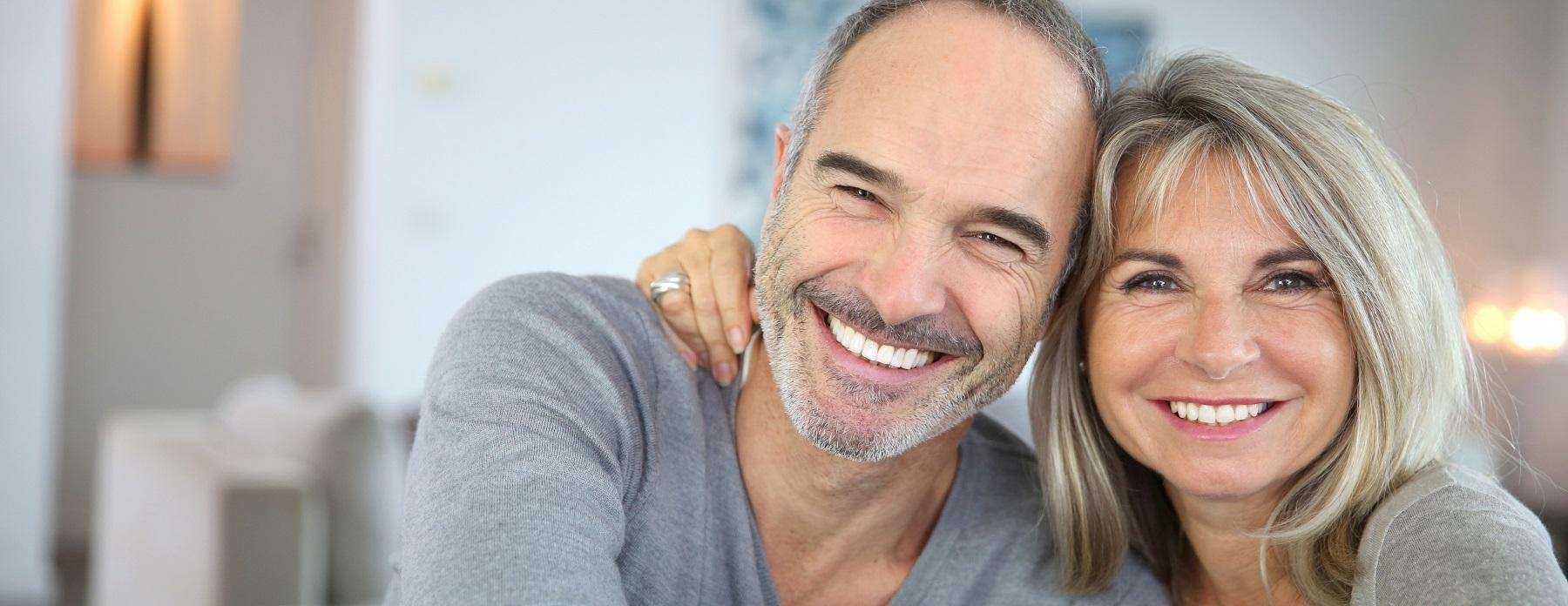 Man and woman smiling with white teeth, south austin tx