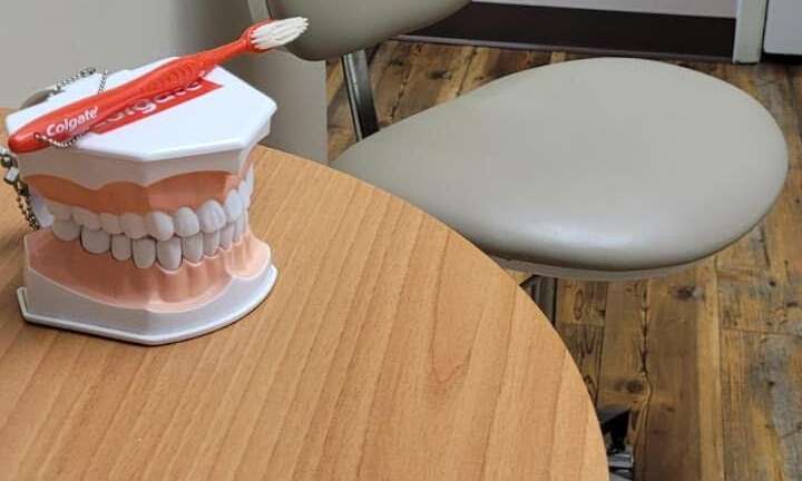 Desk Desk with tooth mold on it, south austin tx